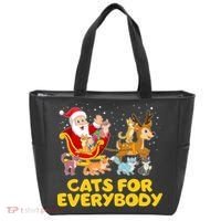 Funny Christmas Santa Claus Cats For Everybody Tote Bag thumb 0