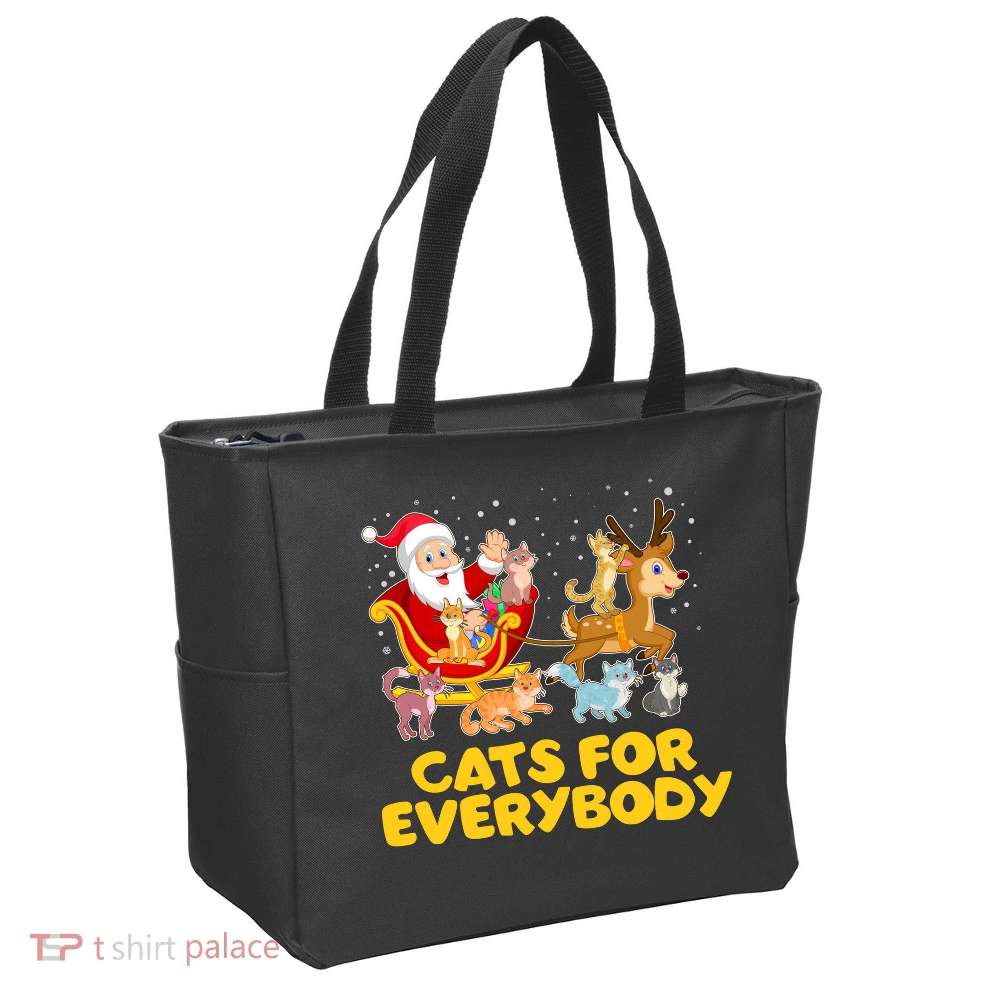 Funny Christmas Santa Claus Cats For Everybody Tote Bag