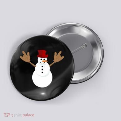 Funny Christmas Snowman Asl Sign Language I Love You Button