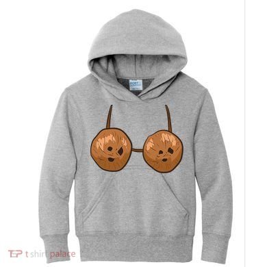 Funny Coconut Summer Coconuts Bra Halloween Kids Hoodie