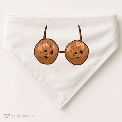 Funny Coconut Summer Coconuts Bra Halloween USA-Made Doggie Bandana
