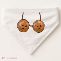 Funny Coconut Summer Coconuts Bra Halloween USA-Made Doggie Bandana thumb 0