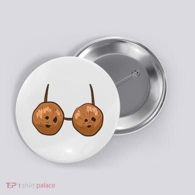 Funny Coconut Summer Coconuts Bra Halloween Button