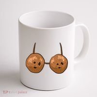 Funny Coconut Summer Coconuts Bra Halloween Coffee Mug thumb 1
