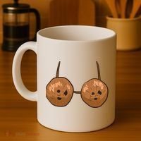 Funny Coconut Summer Coconuts Bra Halloween Coffee Mug thumb 4