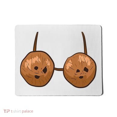 Funny Coconut Summer Coconuts Bra Halloween Mousepad