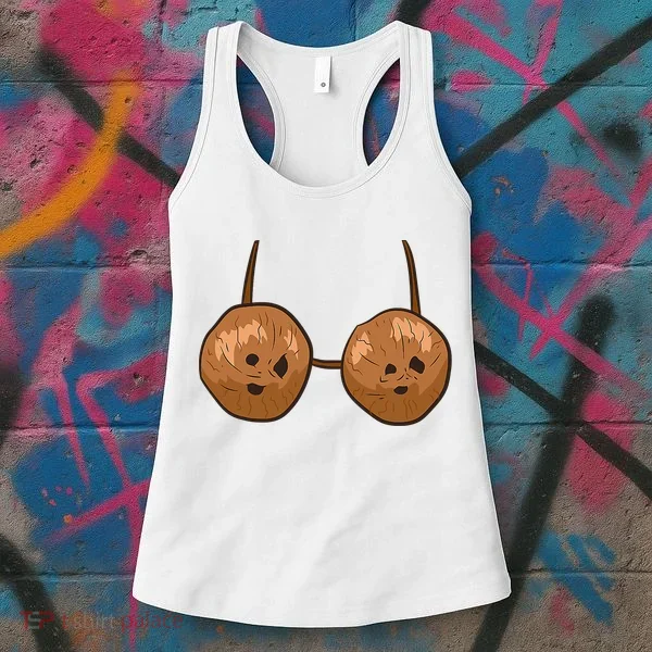 Funny Coconut Summer Coconuts Bra Halloween Women's Tank Top