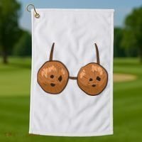 Funny Coconut Summer Coconuts Bra Halloween Golf Towel thumb 1