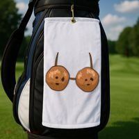 Funny Coconut Summer Coconuts Bra Halloween Golf Towel thumb 2