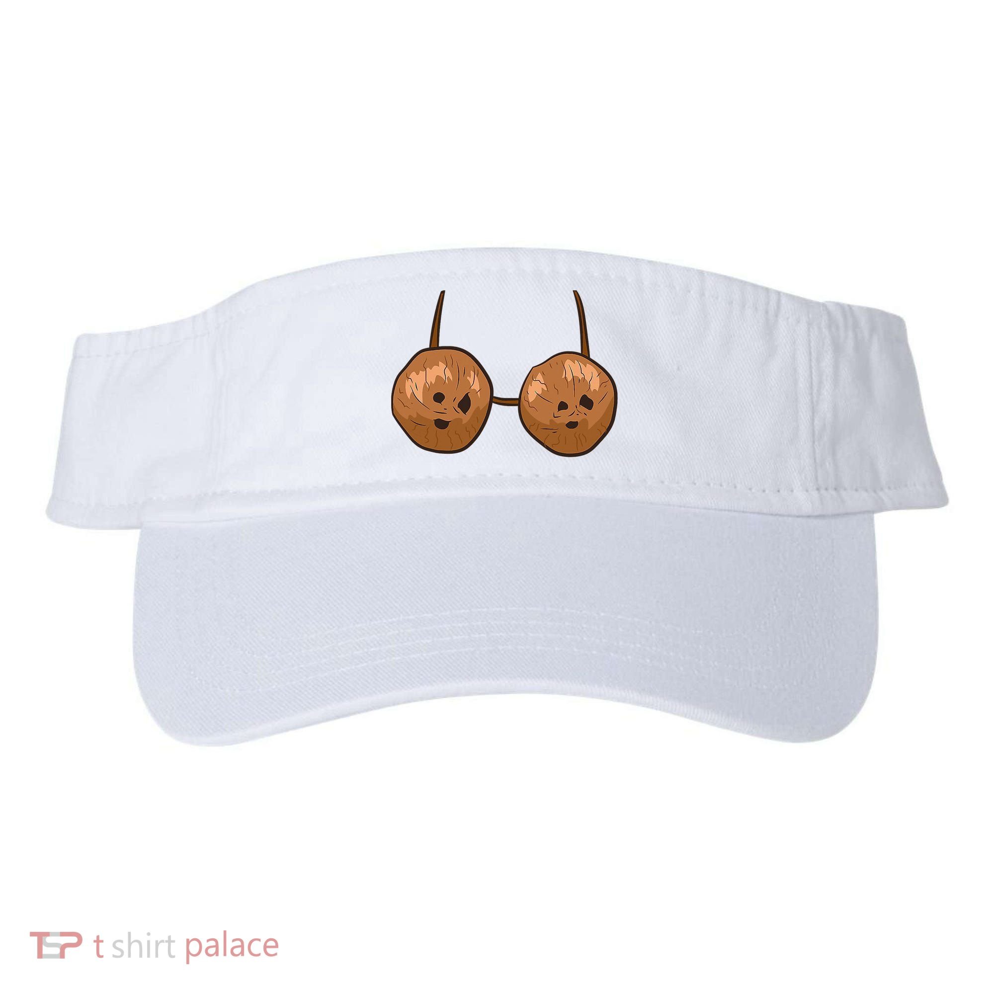 Funny Coconut Summer Coconuts Bra Halloween Visor