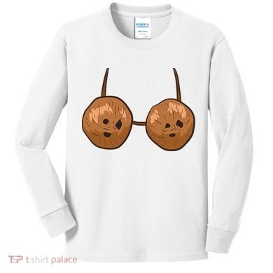 Funny Coconut Summer Coconuts Bra Halloween Kids Long Sleeve Shirt