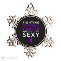 Fighting Cancer Still This Sexy Testicular Cancer Awareness Cute Gift Ornament thumb 0