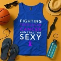 Fighting Cancer Still This Sexy Testicular Cancer Awareness Cute Gift Tank Top thumb 4