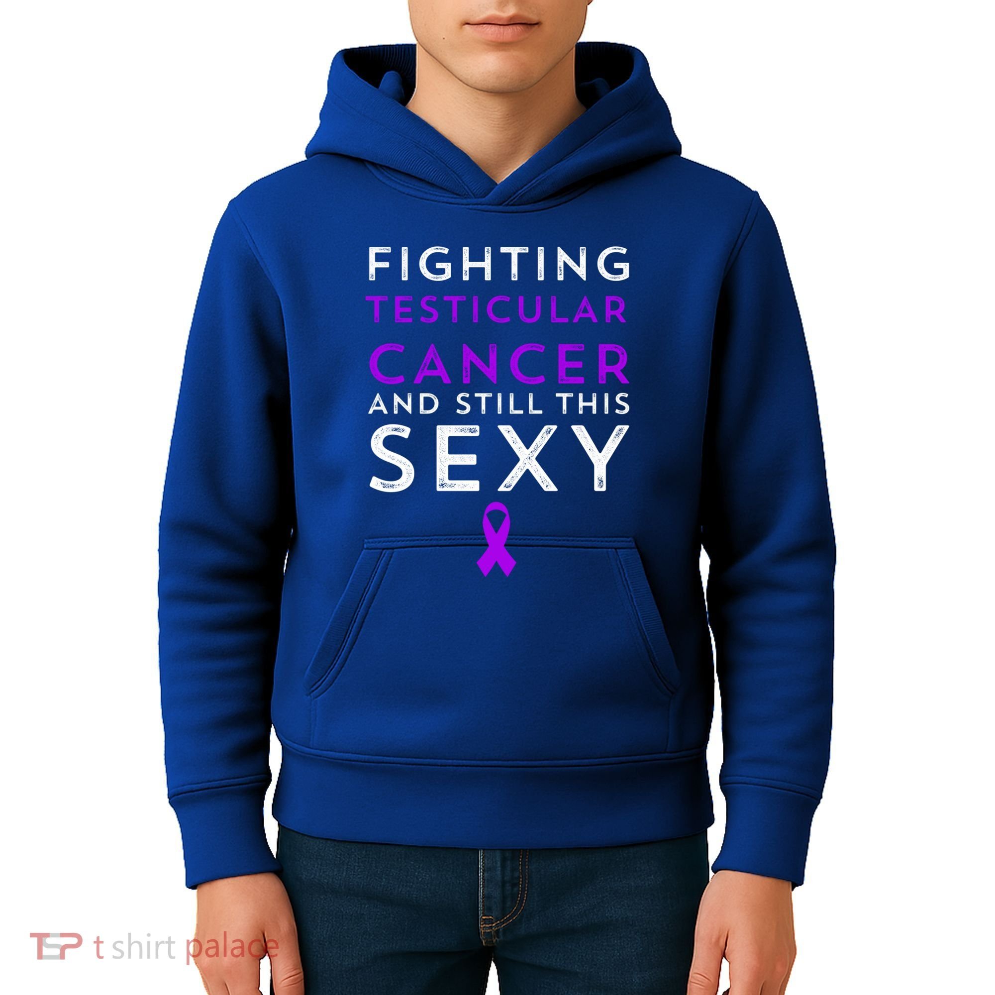 Fighting Cancer Still This Sexy Testicular Cancer Awareness Cute Gift Kids Hoodie