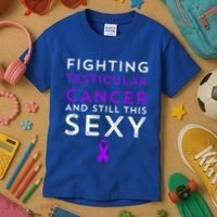 Fighting Cancer Still This Sexy Testicular Cancer Awareness Cute Gift Kids T-Shirt thumb 3