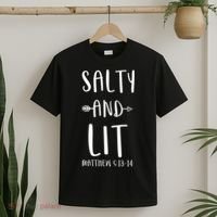 Funny Christian Salty And Lit Cool Gift Bible Matthew T-Shirt thumb 2