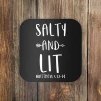 Funny Christian Salty And Lit Cool Gift Bible Matthew Coaster thumb 0