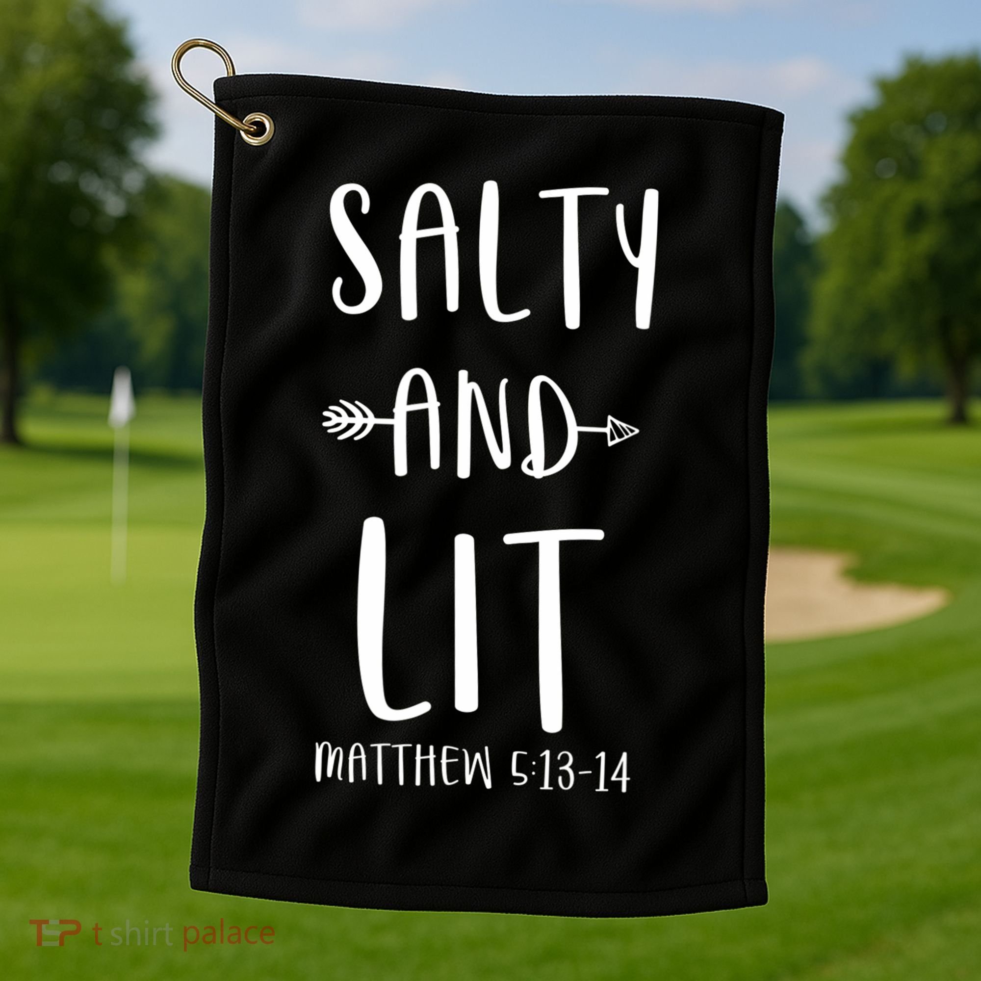 Funny Christian Salty And Lit Cool Gift Bible Matthew Golf Towel