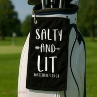 Funny Christian Salty And Lit Cool Gift Bible Matthew Golf Towel thumb 2