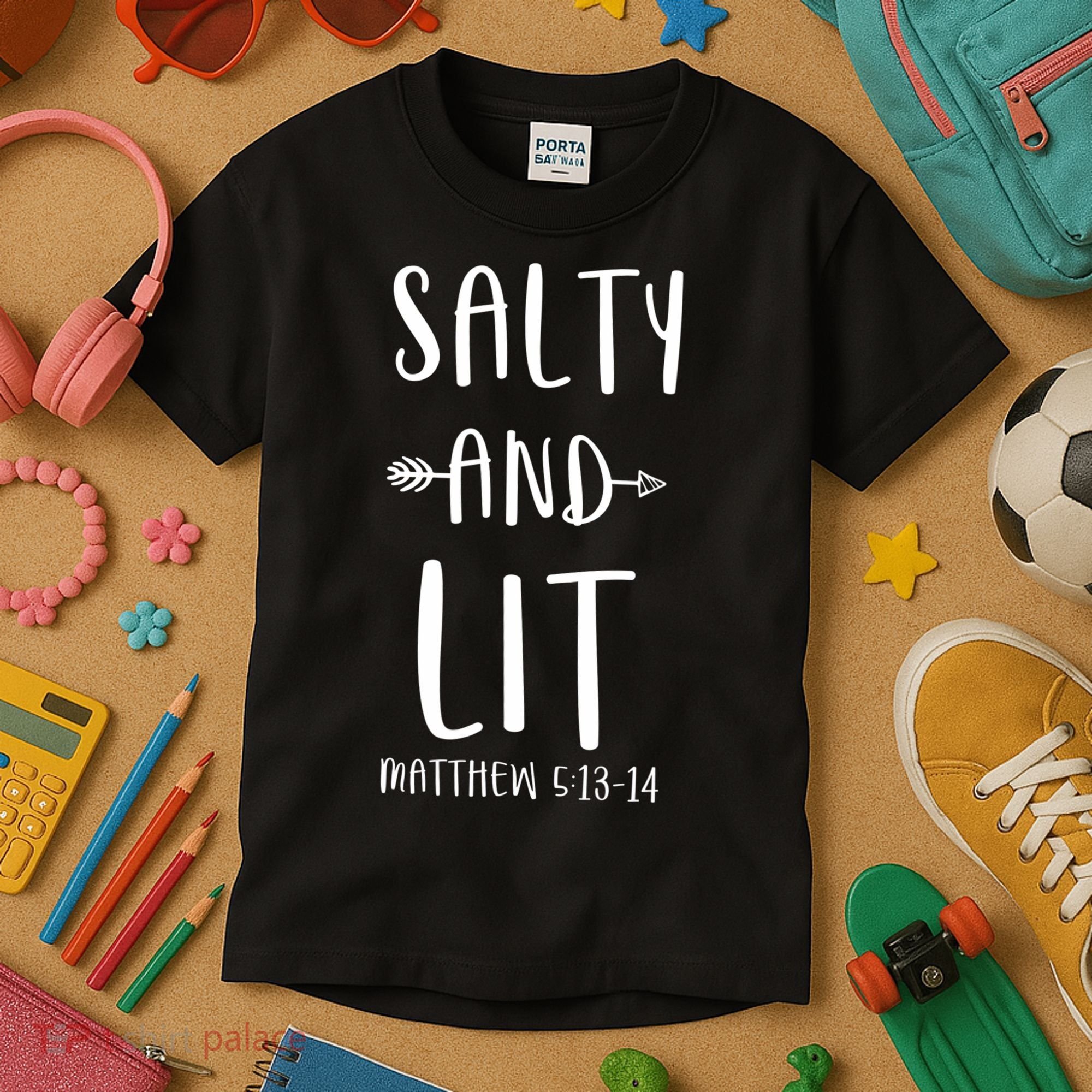 Funny Christian Salty And Lit Cool Gift Bible Matthew Kids T-Shirt