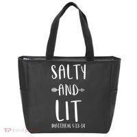 Funny Christian Salty And Lit Cool Gift Bible Matthew Tote Bag thumb 0