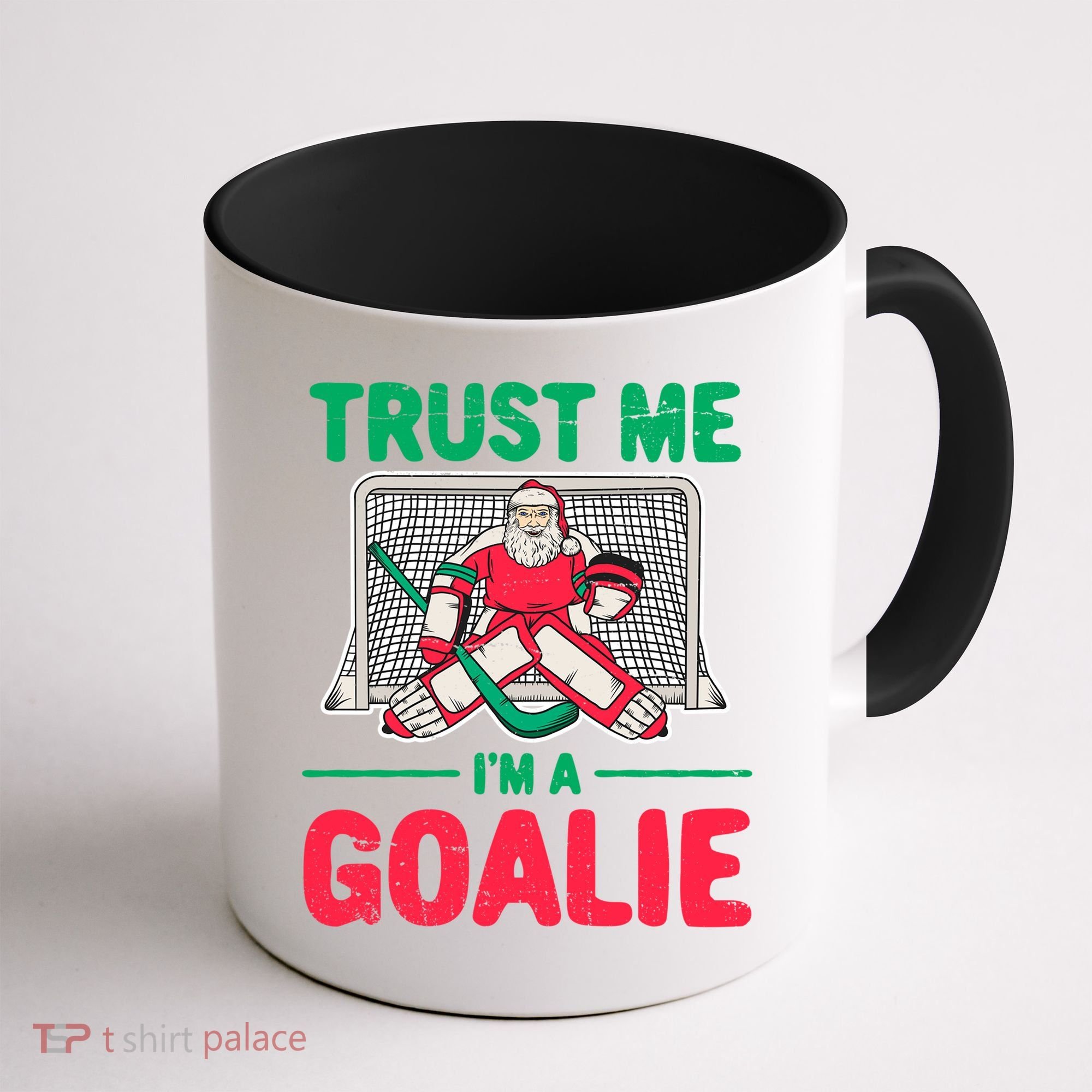 Funny Christmas Santa Ice Hockey Goaltender Goalie Meaningful Gift Coffee Mug
