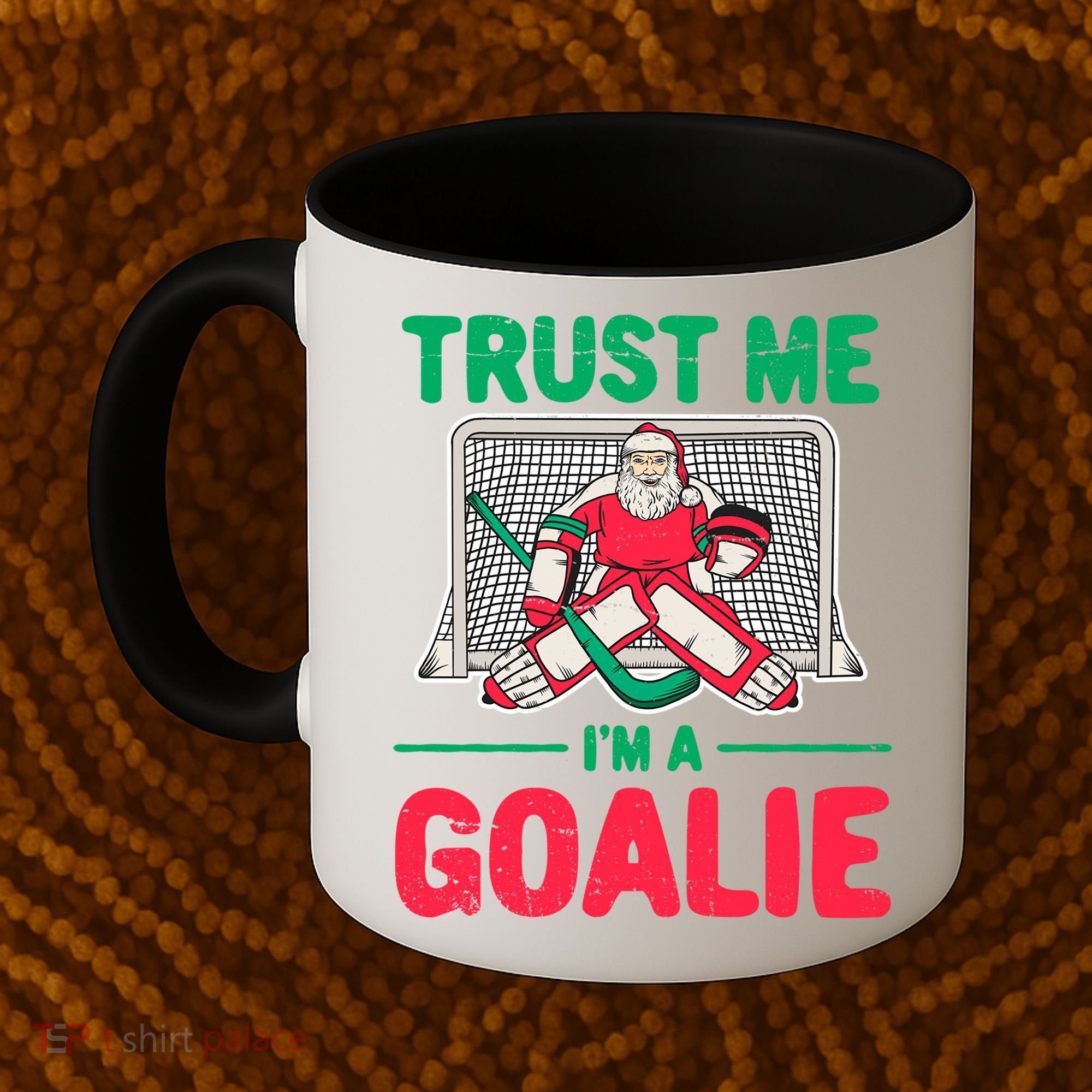 Funny Christmas Santa Ice Hockey Goaltender Goalie Meaningful Gift Coffee Mug