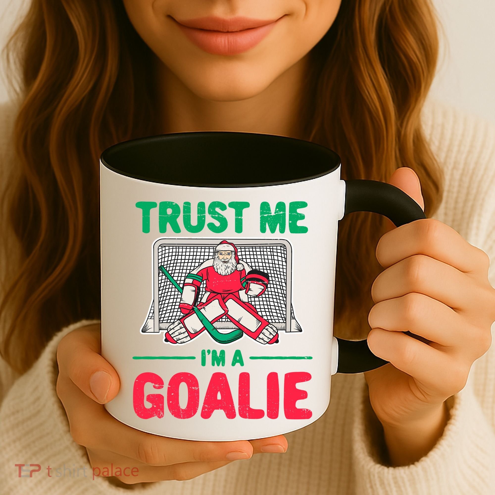 Funny Christmas Santa Ice Hockey Goaltender Goalie Meaningful Gift Coffee Mug
