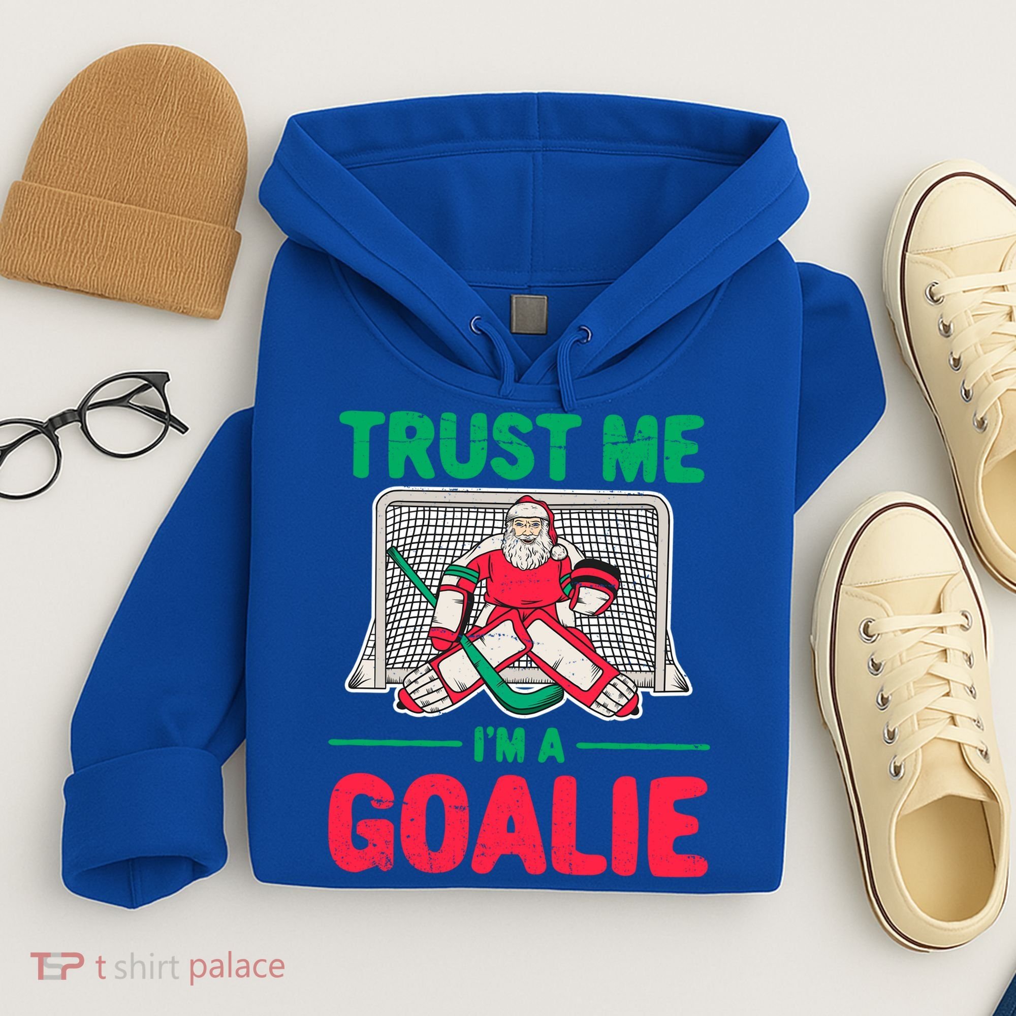 Funny Christmas Santa Ice Hockey Goaltender Goalie Meaningful Gift Hoodie