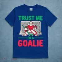 Funny Christmas Santa Ice Hockey Goaltender Goalie Meaningful Gift T-Shirt thumb 5