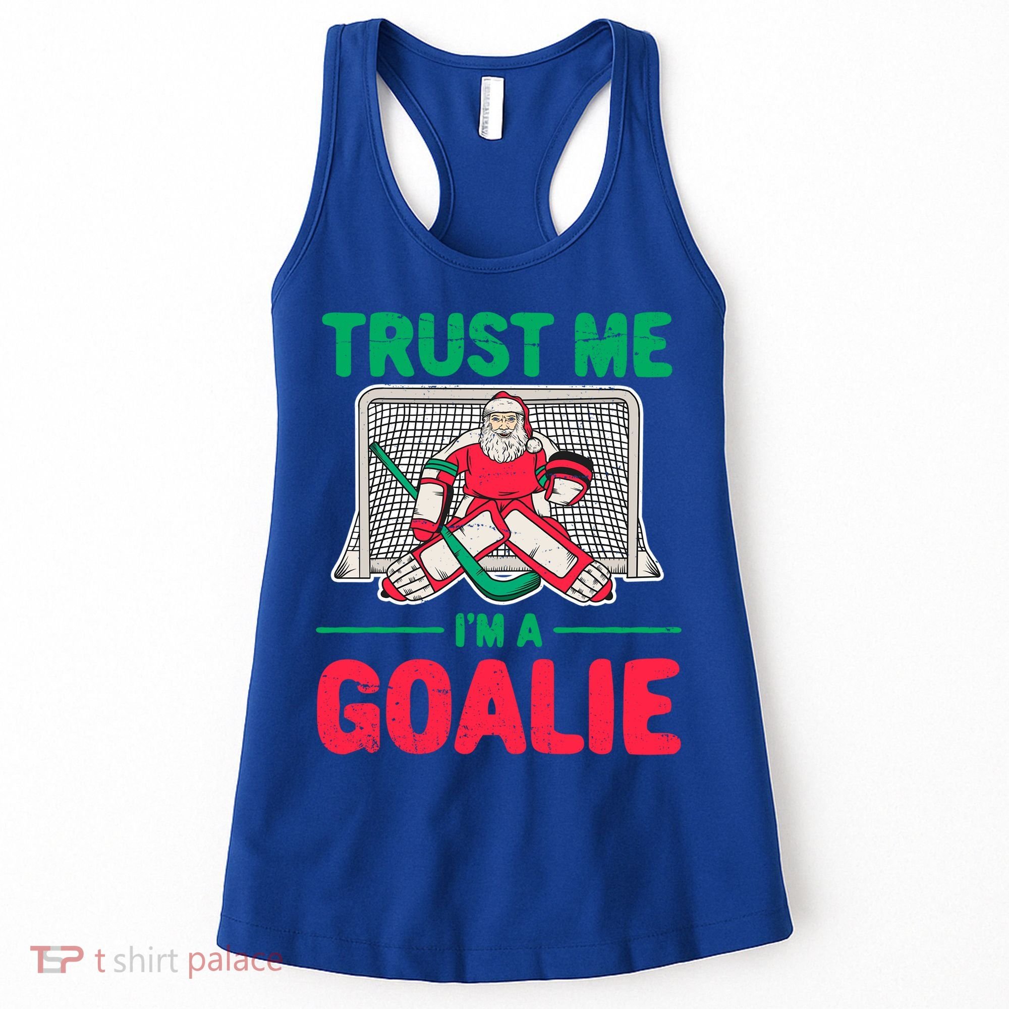 Funny Christmas Santa Ice Hockey Goaltender Goalie Meaningful Gift Women's Tank Top