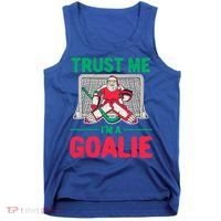 Funny Christmas Santa Ice Hockey Goaltender Goalie Meaningful Gift Tank Top thumb 0