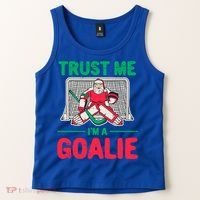 Funny Christmas Santa Ice Hockey Goaltender Goalie Meaningful Gift Tank Top thumb 2