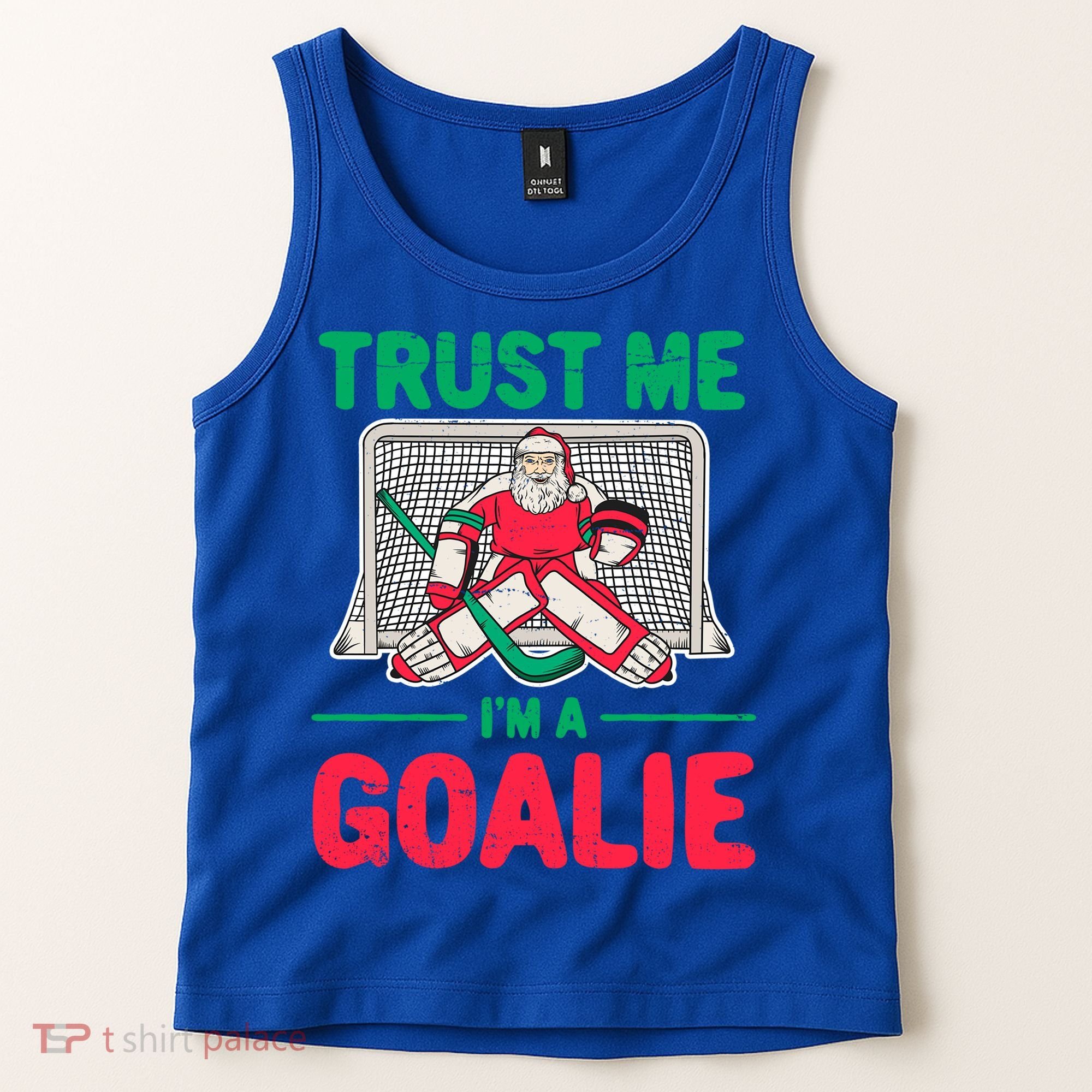 Funny Christmas Santa Ice Hockey Goaltender Goalie Meaningful Gift Tank Top