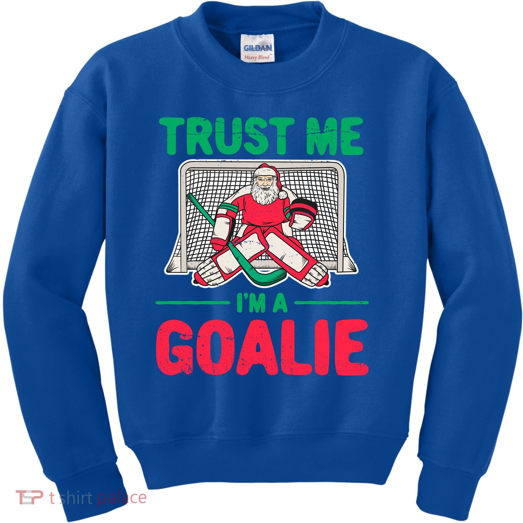 Funny Christmas Santa Ice Hockey Goaltender Goalie Meaningful Gift Kids Sweatshirt