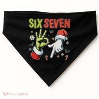 Funny Christmas Six Seven 67 Meme USA-Made Doggie Bandana thumb 0