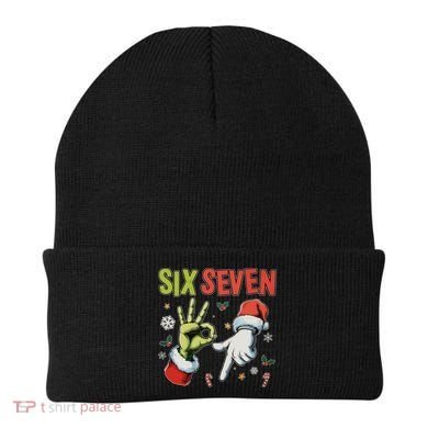 Funny Christmas Six Seven 67 Meme Beanie