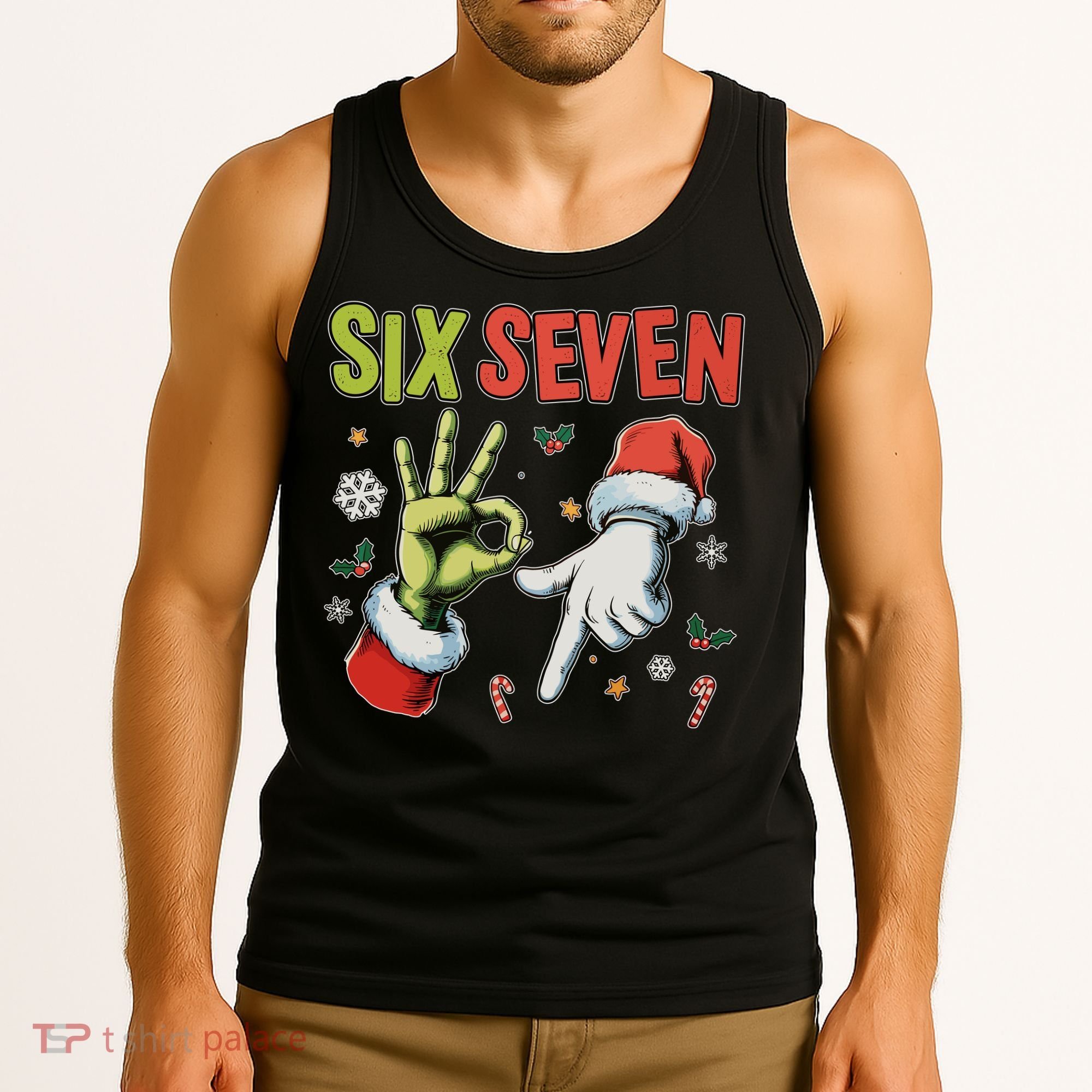 Funny Christmas Six Seven 67 Meme Tank Top