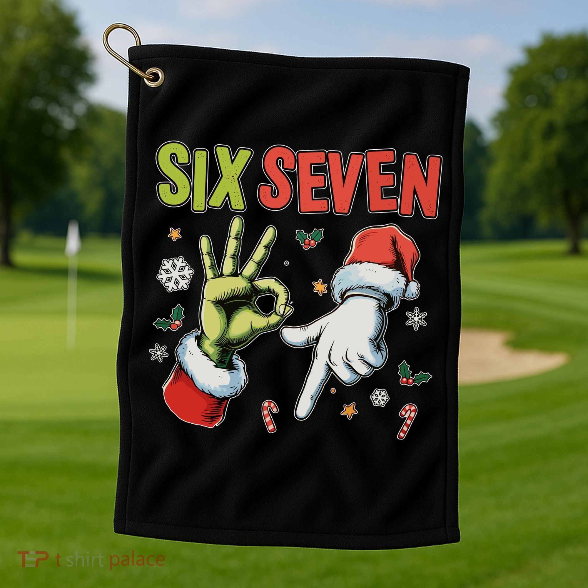 Funny Christmas Six Seven 67 Meme Golf Towel