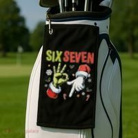 Funny Christmas Six Seven 67 Meme Golf Towel thumb 2