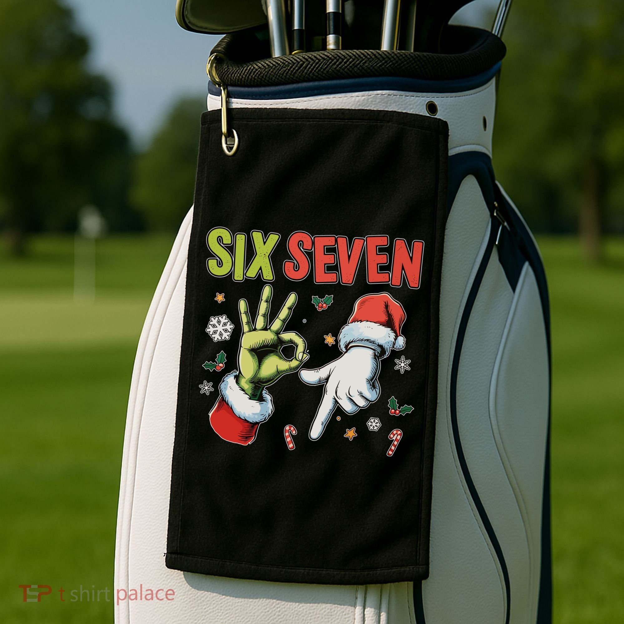Funny Christmas Six Seven 67 Meme Golf Towel