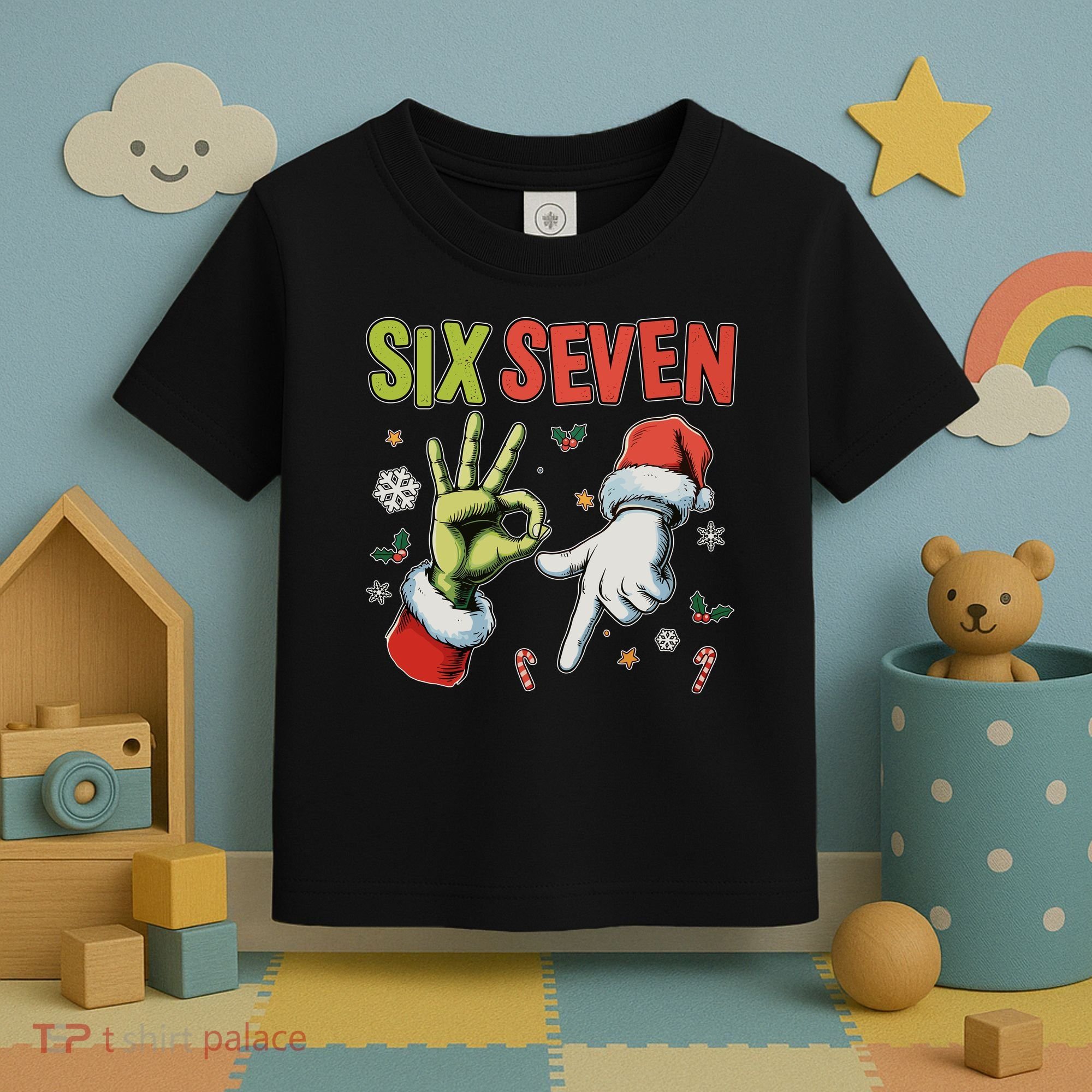 Funny Christmas Six Seven 67 Meme Toddler T-Shirt