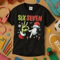 Funny Christmas Six Seven 67 Meme Kids T-Shirt thumb 3