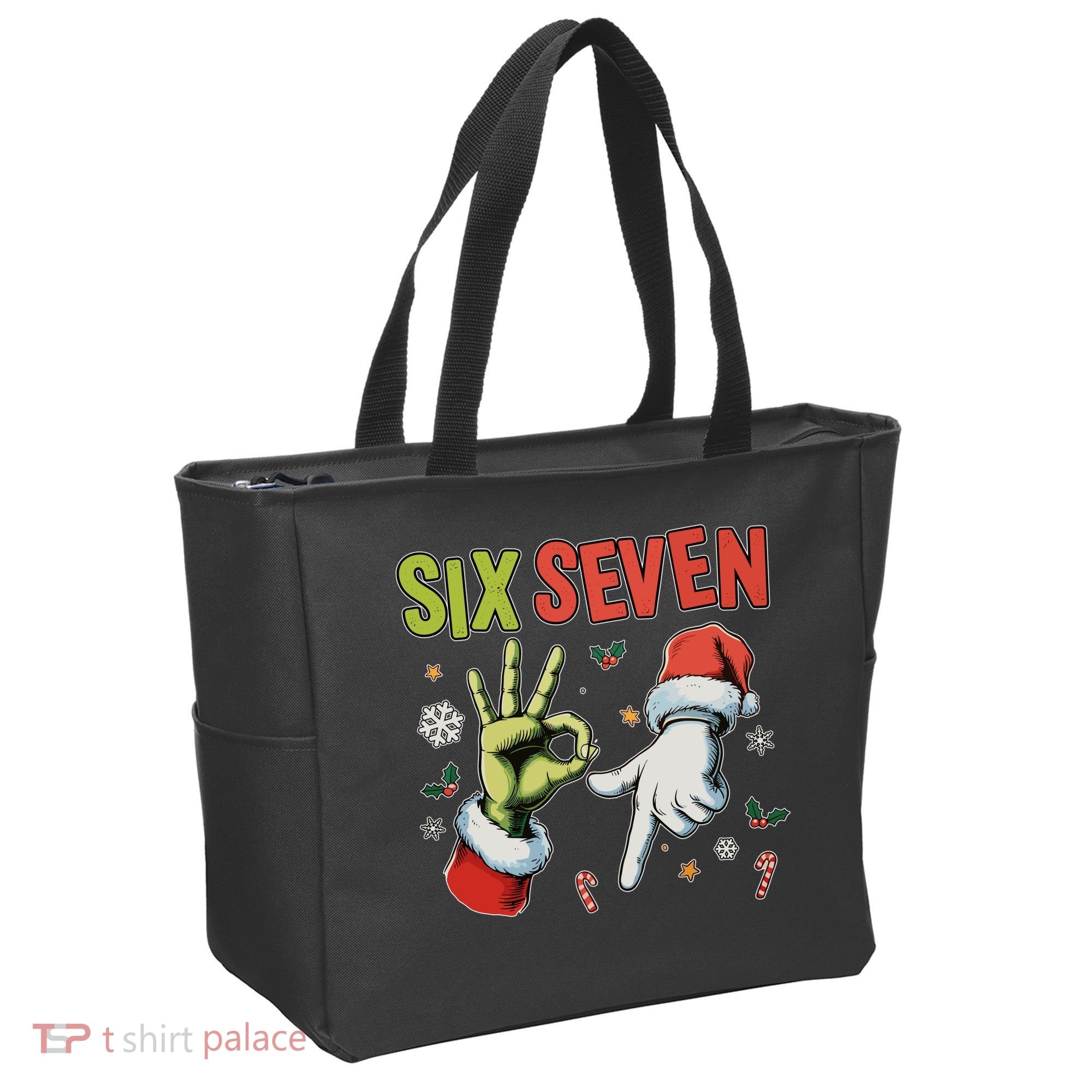 Funny Christmas Six Seven 67 Meme Tote Bag