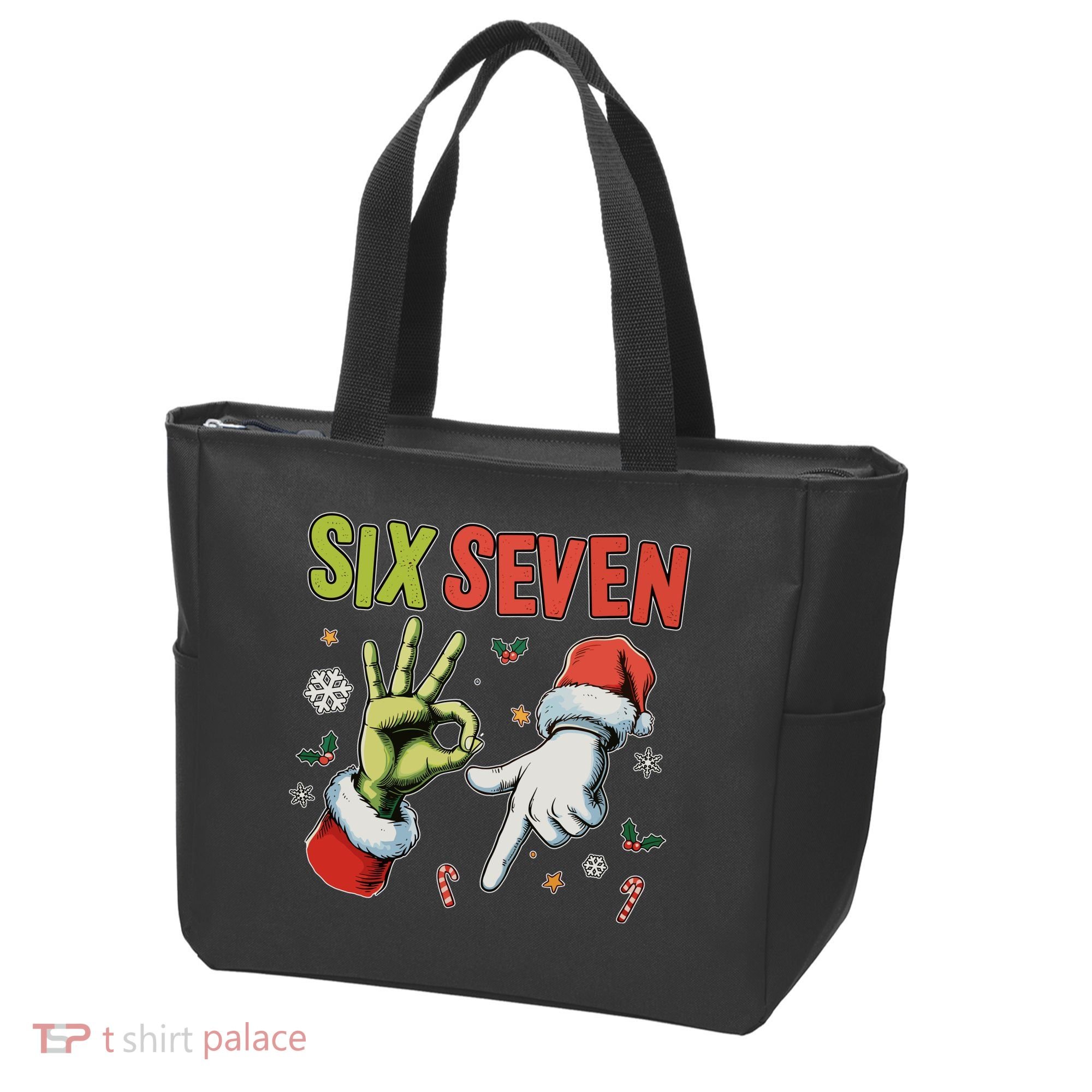 Funny Christmas Six Seven 67 Meme Tote Bag