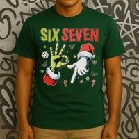 Funny Christmas Six Seven 67 Meme T-Shirt thumb 3