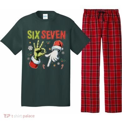 Funny Christmas Six Seven 67 Meme Pajama Set