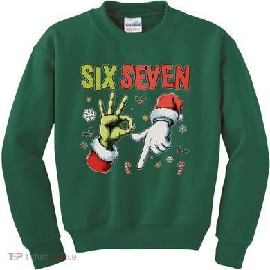 Funny Christmas Six Seven 67 Meme Kids Sweatshirt