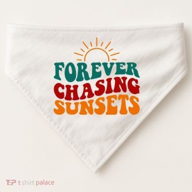 Forever Chasing Sunsets Cute USA-Made Doggie Bandana