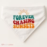 Forever Chasing Sunsets Cute USA-Made Doggie Bandana thumb 0